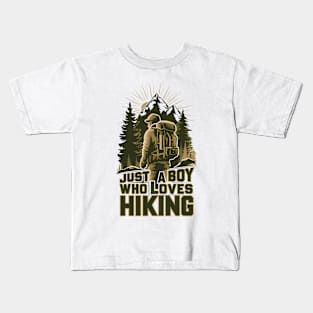 Just a boy who loves hiking Kids T-Shirt